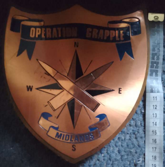 Operation Grapple. Midlands. Rhodesia. Plaque.