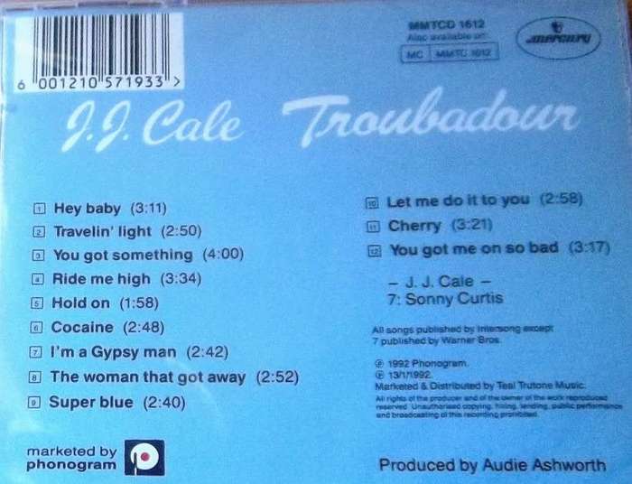 Troubadour - J.J. Cale. CD.