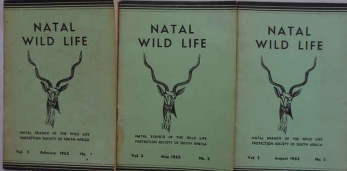 3 Natal Wild Life Magazines. 1962.  RARE!  Price is for 3.