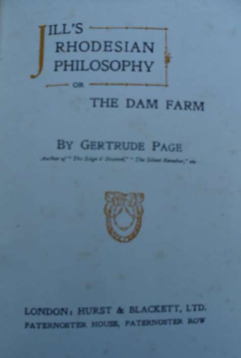 Jill's Rhodesian Philosophy - Gertrude Page.