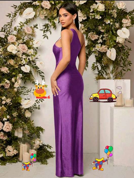 Shoulder Cut Out Split Thigh Dress Size M
