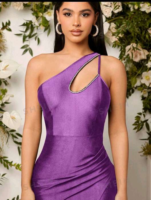 Shoulder Cut Out Split Thigh Dress Size M