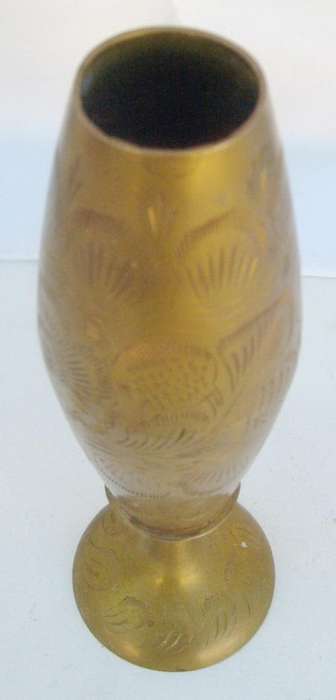 ENGRAVED BRASS VASE