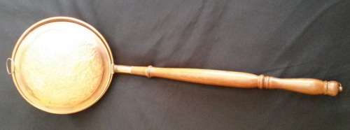 Vintage copper bed warming pan with wooden handle - ONLY FOR USER "Cannyannie" TO COMPLETE