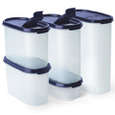 Tupperware Space Saver Oval Set  5,4,3,2 & 1 (FULL SET!)AQUA, INDIGO, DELTA BLUE, ORANGEWITHFLIP CAP