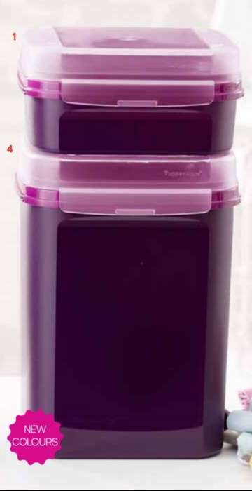 Tupperware Signature Line Set(3) 2.6L X 2 & 5.5L SQUARE 4 & 2 X 2