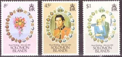 SOLOMON ISLANDS 1981 The Royal Wedding of Prince Charles and Lady Diana Spencer UMM SET