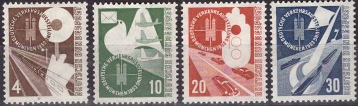 GERMANY  1953 Transport and Communication Exhibition, Munich UMM SET CV R1800