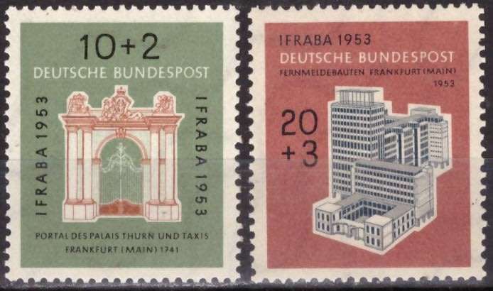 GERMANY  1953 International Stamp Exhibition `IFRABA` MM SET CV R1116