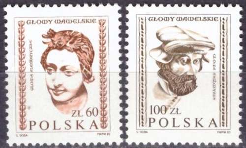 POLAND 1982 Wawel Heads UMM CV R142.50 M 2829/30