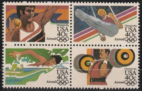 USA 1983 Olympic Games - Los Angeles `84, USA AIR MAIL UMM CV R117-60 SG A2022-25