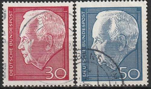 GERMANY 1967 Heinrich Lübke ULH CV R24-15 SG 1447-8