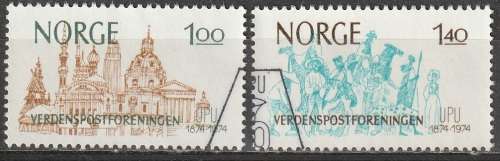 NORWAY 1974 The 100th anniversary of the Universal Postal Union UNH CV R40 SG 726-7 DISCOUNTED
