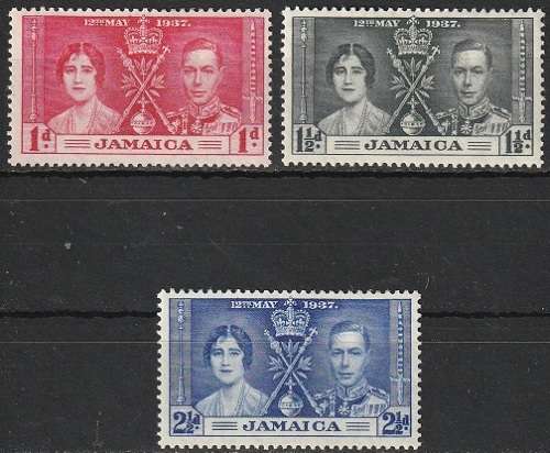 JAMAICA 1937 King George VI Coronation MM CV R42.90 SG 118-20