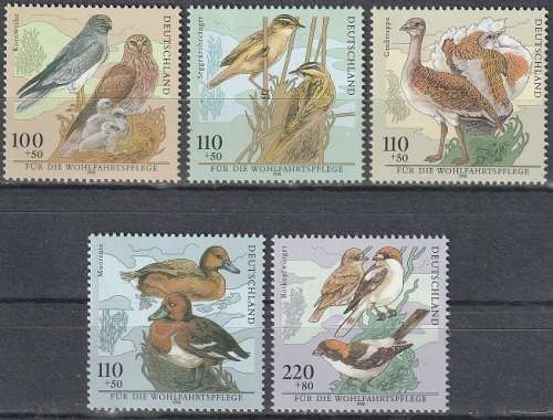 GERMANY 1998 Charity Stamps - Birds UMM CV R297 SG 2870-74