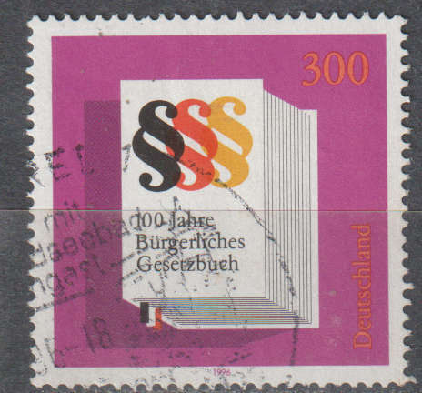 GERMANY 1996 The 100th Anniversary of the Body of Laws ULH SG 2734