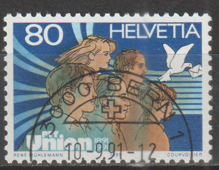 SWITZERLAND 1991 The 100th Anniversary of the PTT Union CTO SG 1235