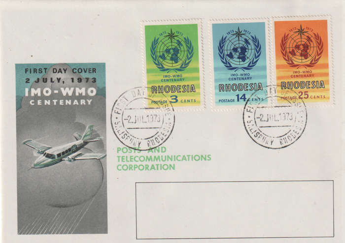 RHODESIA FDC 1973 IMO-WMO CENTENARY