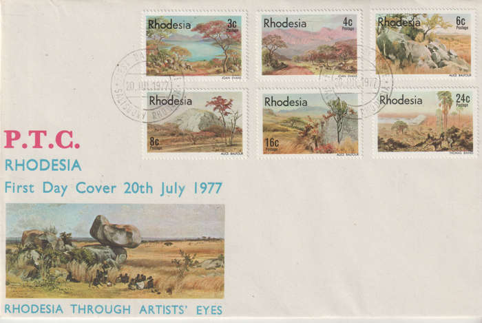 RHODESIA FDC 1977 RHODESIA THROUGH ARTISTS EYES