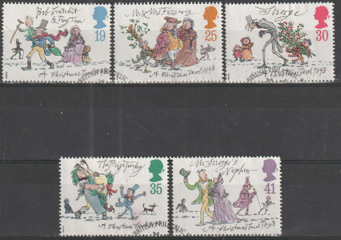 ENGLAND 1993 Christmas Stamps - `A Christmas Carol` by Charles Dickens UNH SG 1790-4