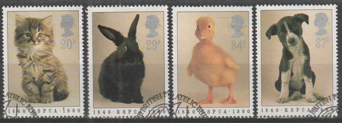 GB 1990 The 150th Anniversary of the Royal Society for Prevention of Cruelty toAnimalsUNH SG 1479-82