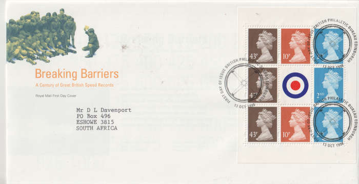 GB FDC 1998 BREAKING BARRIERS DX21