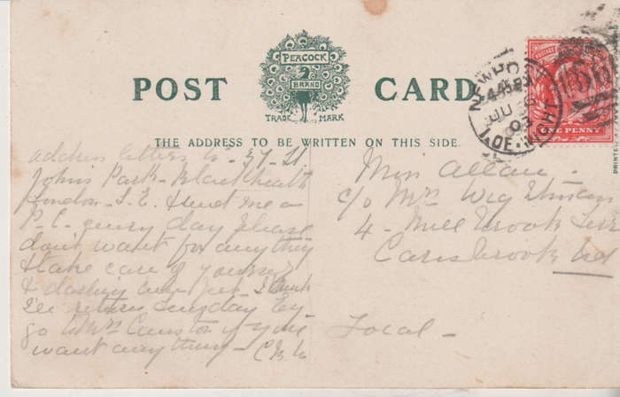USED POST CARD NEWPORT 1903