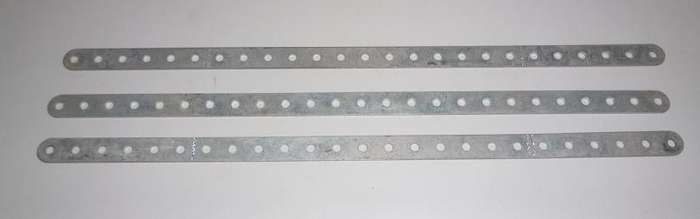 MECCANO SILVER PERFORATED STRIPS X3