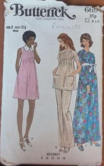 BUTTERICK MATERNITY PATTERN 6697 SIZE 8