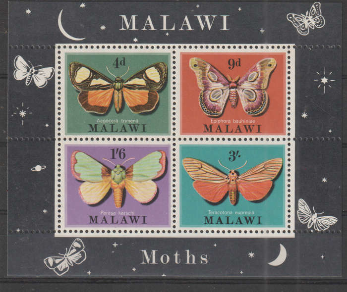 MALAWI  MALAWI 1970 - Moths - MINI - SHEET - MM SG 362