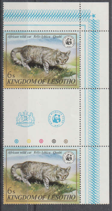 LESOTHO 1982 Worldwide Nature Protection - Endangered Animals UMM SG 468-72 GUTTER PAIRS