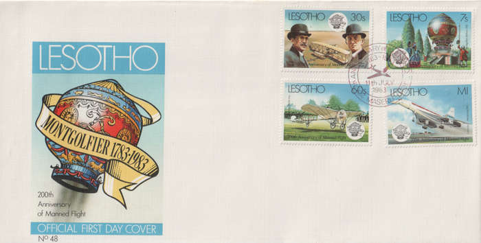 LESOTHO 1983 The 200th Anniversary of Manned Flight FDC