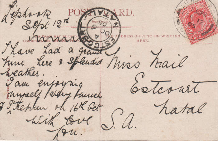 USED POST CARD 1905