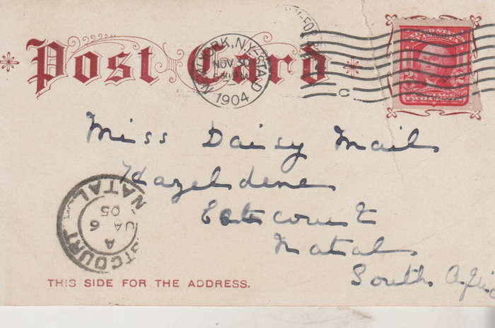 USED POST CARD WITH POSTAL HISTORY USA 1904