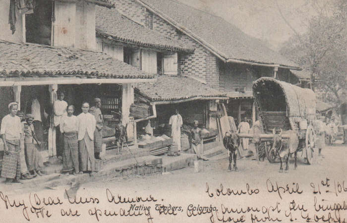 USED POST CARD WITH POSTAL HISTORY TO SINGAPORE 1906