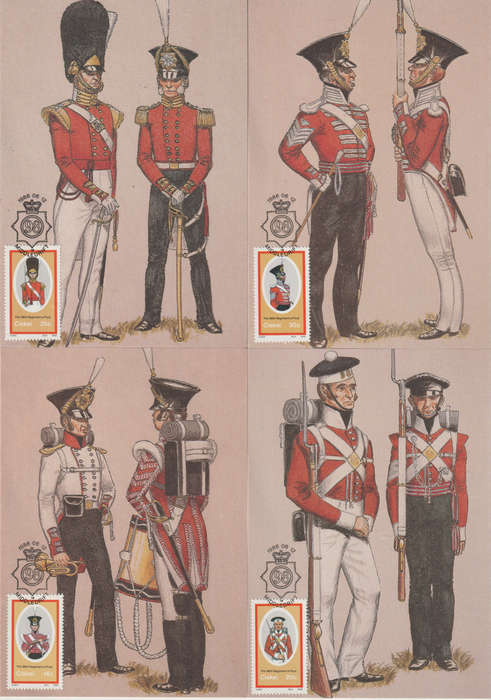 CISKEI 1986 Military Uniforms of the 98th Foot Regiment MAXI CARD/ POST CARD SET