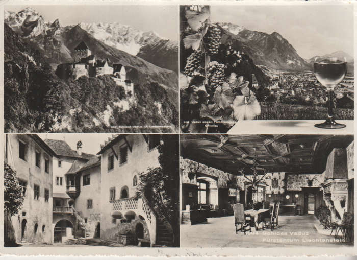 USED POST CARD WITH POSTAL HISTORY LIECHTENSTEIN