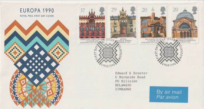 GB FDC  1990 EUROPA Stamps - Post Offices