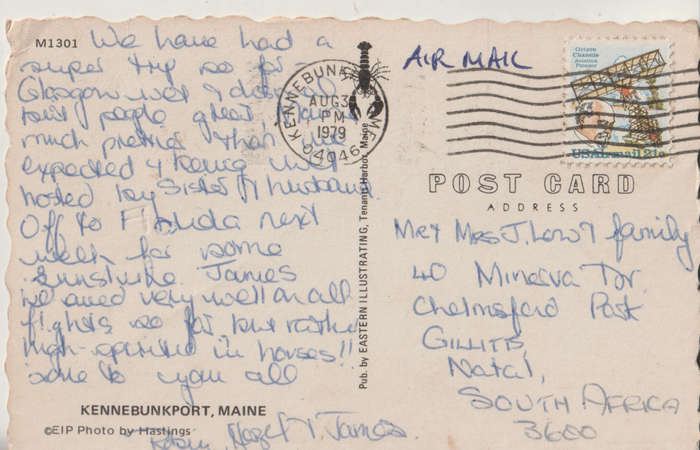 USED POST CARD WITH POSTAL HISTORY