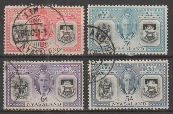 NYASALAND 1951 The 60th Anniversary of British Protectorate Nyasaland UNH SG 167-170