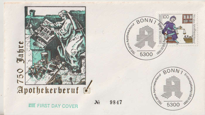 GERMANY 1991 The 750th Anniversary of the Duty of Chemists FDC SG 2338