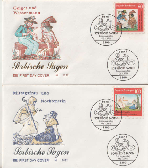 GERMANY 1991 Sorbian Legends FDC SG 2425/6