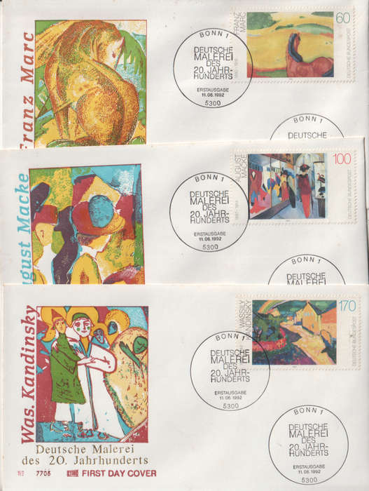 GERMANY 1992 Paintings of the 20th Century FDC SG 2461-3