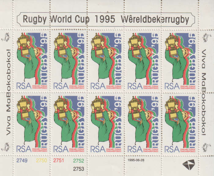 RSA 1995 South Africa`s Victory in Rugby World Cup UMM SHEET SACC 903
