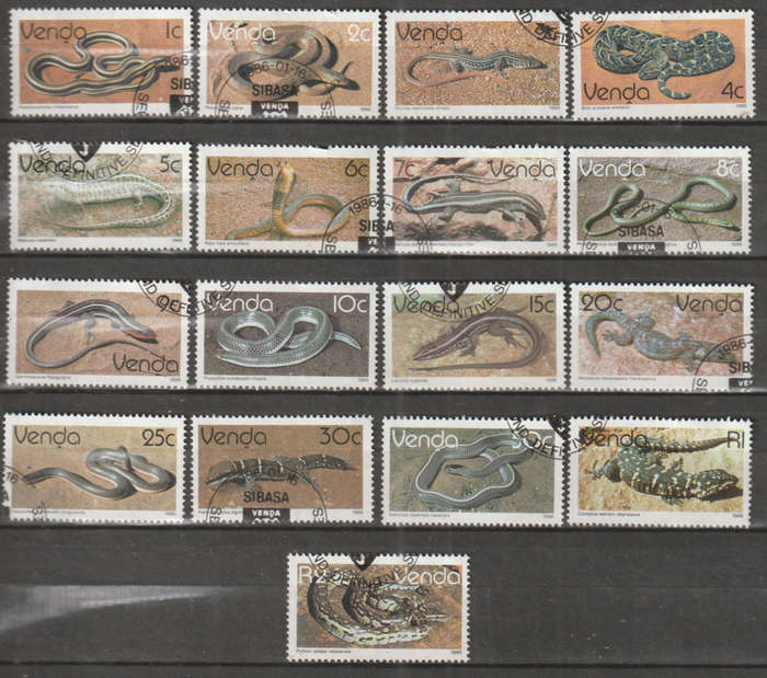 VENDA  1986 Reptiles UNH SACC 121-137