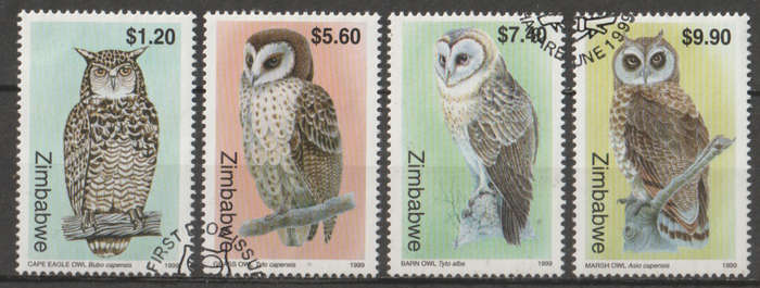 ZIMBABWE 1999 Owls UNH SG 988-91