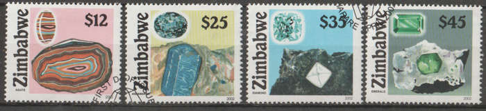 ZIMBABWE 2002 Gemstones UNH SG 1079-82