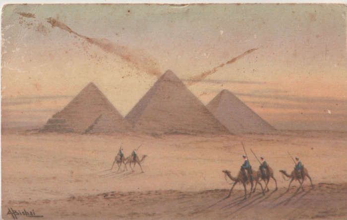 WW2 USED POST CARD 2 SCANS EGYPT 1944
