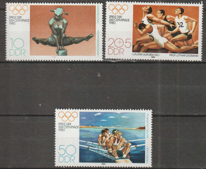 DDR 1980 Olympic Games - Moscow, USSR UMM SG E2224-6