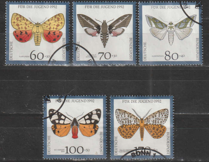 GERMANY 1992 Youth Hostel - Moths UNH SG 2449-53